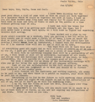 Letter sent form L.A. inviting the family to join in the ready mixed concrete business in Pauls Valley, OK